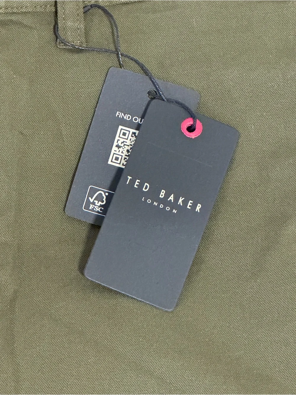 NWT Ted Baker London Regular Fit Textured Chino Trouser - Olive Khaki Size 36R